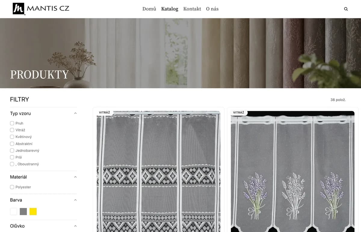 MANTIS CZ – online catalogue of decorative fabrics – 2/4